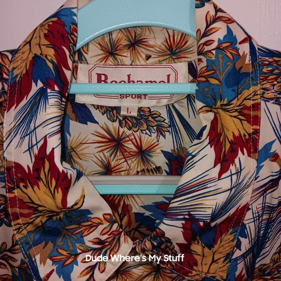 BECHAMEL RAYON SPORT LONG SLEEVE SHIRT - COLORFUL WOMEN'S LARGE SEE MEASUREMENT - Picture 2 of 3